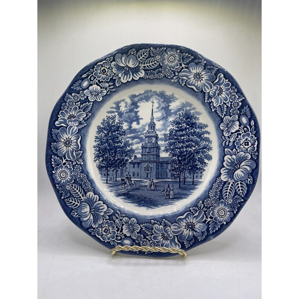 VTG Liberty Bell Staffordshire Ironstone England Independence Hall 10” Plate